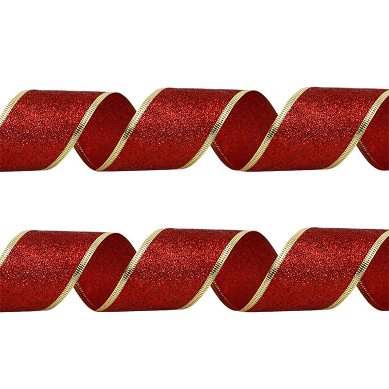 2M Christmas Glitter Powder Ribbon Holiday Party Decor Ribbon Christmas Tree Ribbon Ornaments - Image 7