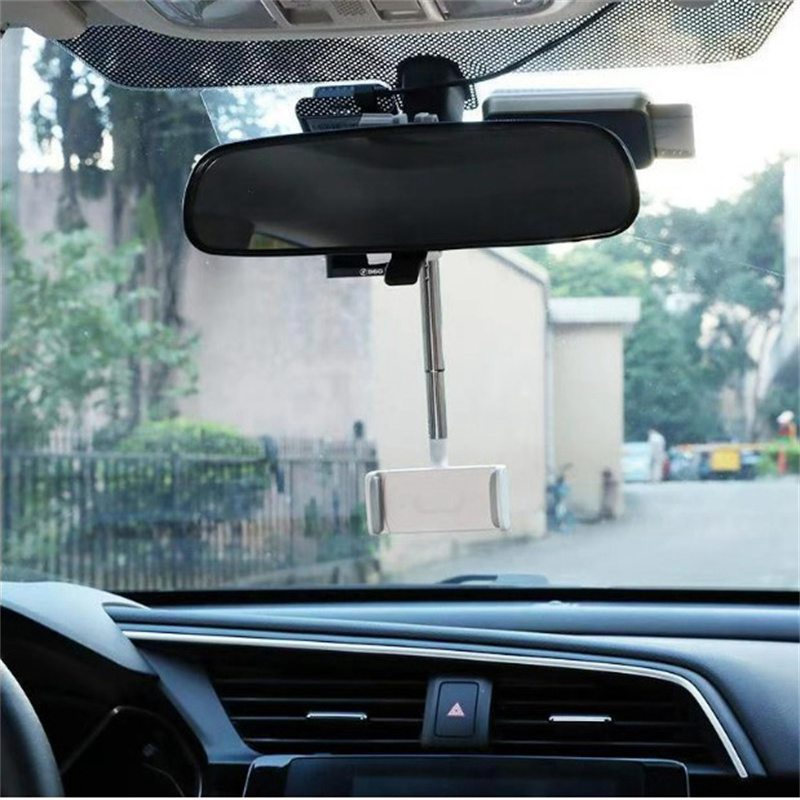 Universal 360° Car Rearview Mirror Mount Mobile Phone Holder Stand Cradle GPS - 图片 4
