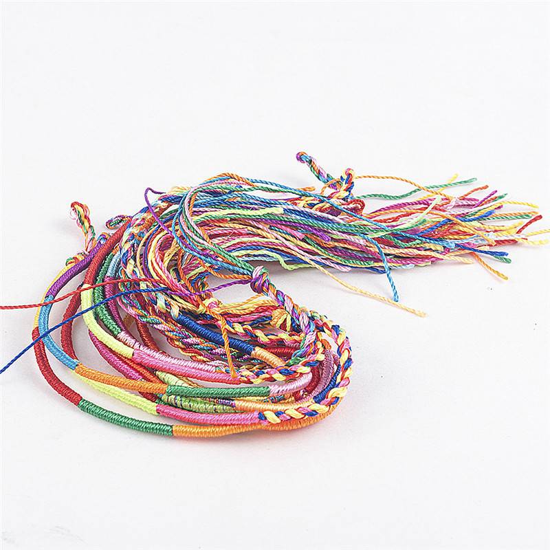 10 PCS Friendship Bracelets Anklet Cotton Thread Woven Neon Bracelet Party Bag Ankle - Image 5