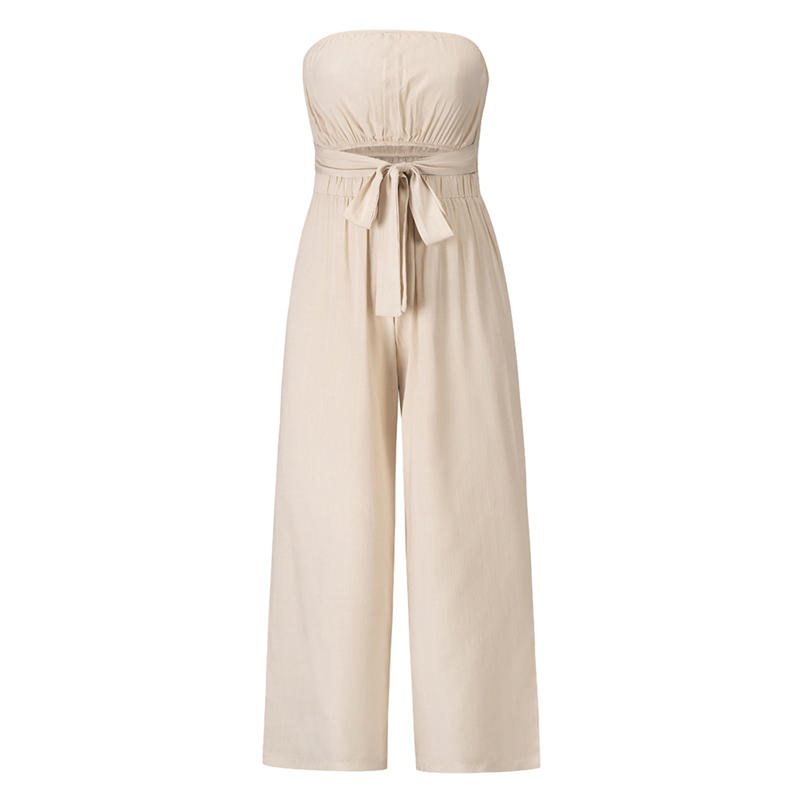 Casual Fashion Set Sexy Backless Slim Fit Jumpsuit Straight-Leg Trousers Suit - 图片 18