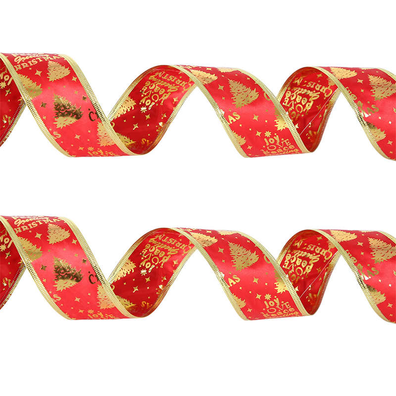 Christmas Ribbon Christmas Tree Decor Christmas Ornaments Gilding Elk Satin Ribbon - Image 5