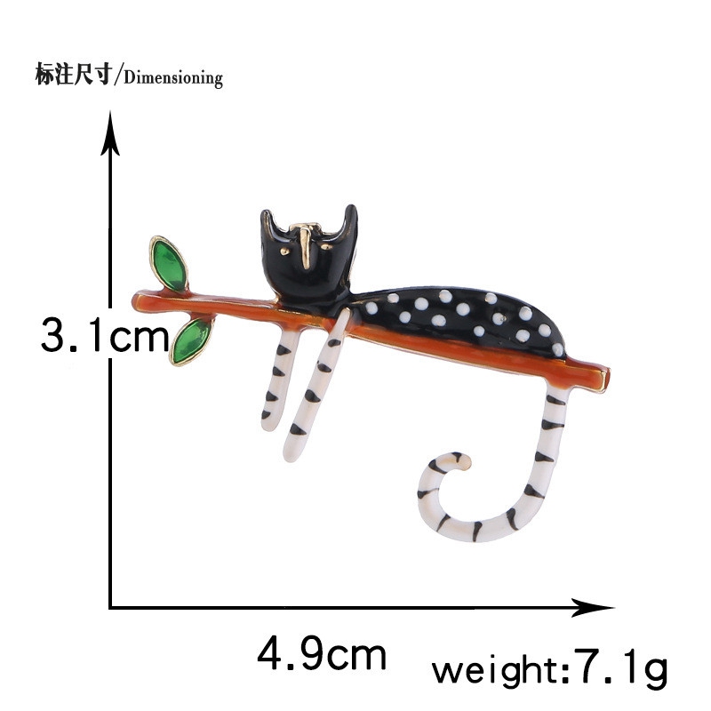 Lazy Cat Sitting On The Tree Brooches For Women And Men Bouquet Pin New Fashion Jewelry - Image 6