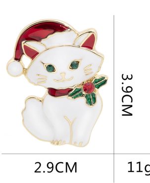 CINDY XIANG New Three Christmas Cat Brooches Cute Vivid Animal Pin Fashion Women And Men Party Jewelry Kids Gift