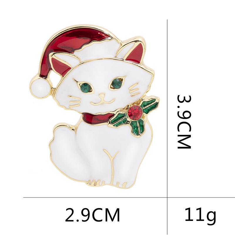 CINDY XIANG New Three Christmas Cat Brooches Cute Vivid Animal Pin Fashion Women And Men Party Jewelry Kids Gift