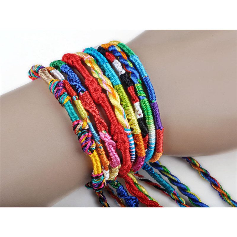 10 PCS Friendship Bracelets Anklet Cotton Thread Woven Neon Bracelet Party Bag Ankle