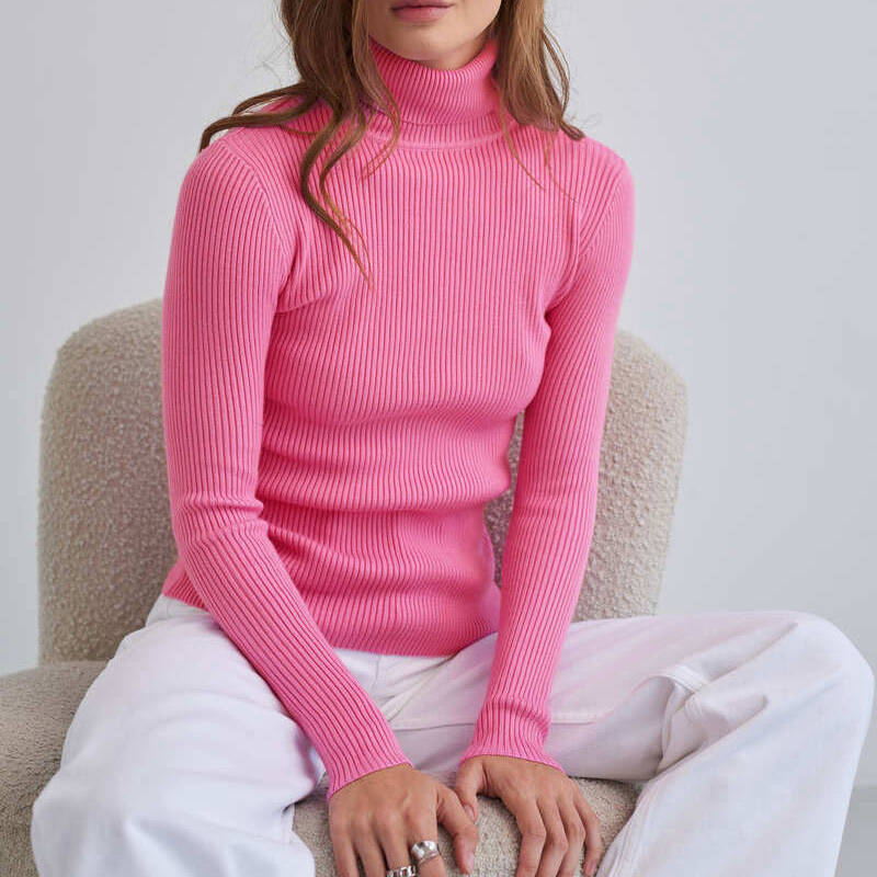 Fashion Turtleneck Sweaters Long Sleeve Bottoming Shirt Pullover Sweater Women - Image 31