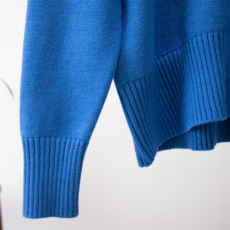 Women Fashion Solid Color Turtleneck Sweater Loose Knitwear Pullover Sweater - 图片 27