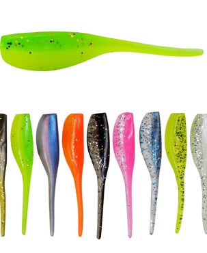 50PC Fishing Bait 5cm Bionic Soft Worm Artificial Bait Soft Two-Color Lure Bait