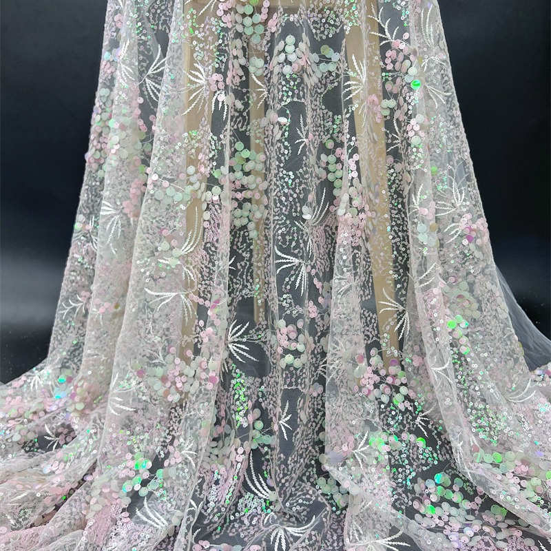 Colorful Pink Branches 9mm Sequined Fabric DIY Beads Sequined Fabric Clothing Adjuvant - Image 7