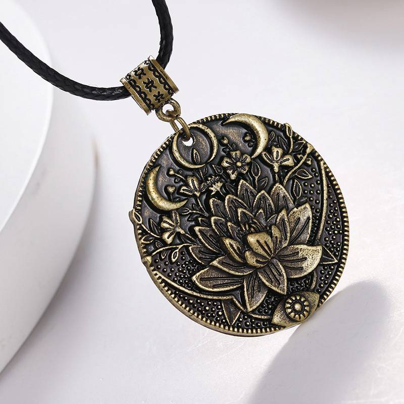 1pc Lotus Eyes Moon Pendant Prettiest Women Lotus Mandala Flower Necklace Phase Lotus Meditation Yoga Jewelry - Image 6