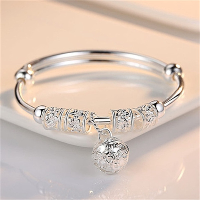 Fine hollow Bells ball bangles adjustable Bracelets for Women Fashion Holiday gifts Party wedding Jewelry - 图片 6