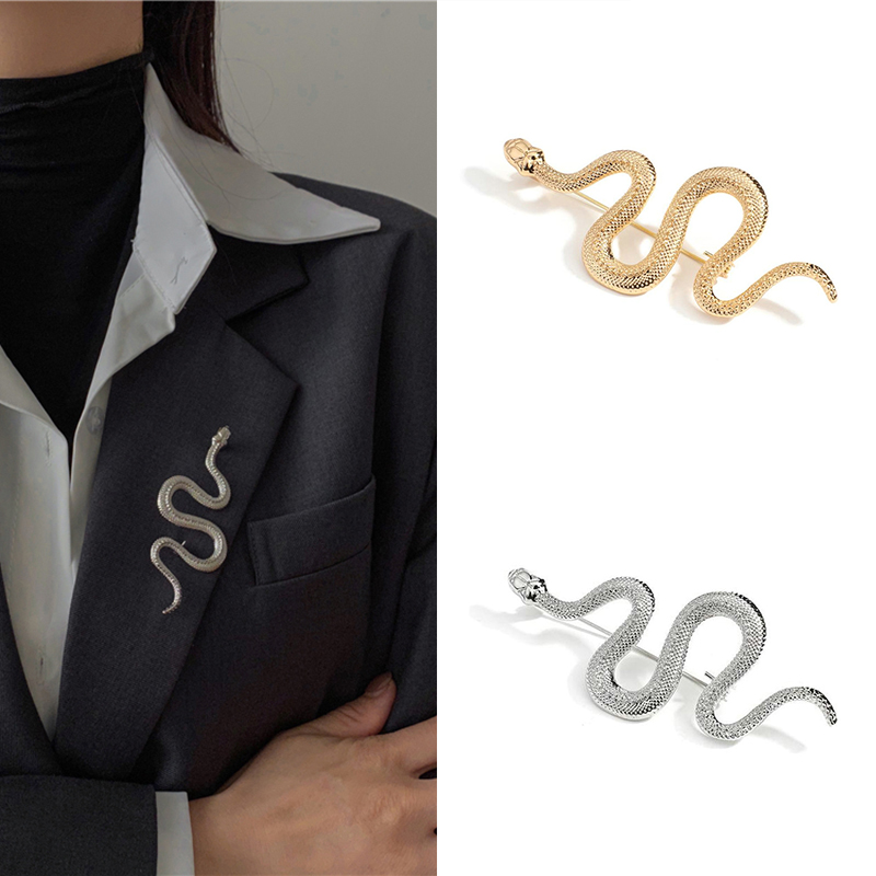 2PCS Unique Design Gold Silver Snake Brooches Women Men Lady Luxury Metal Snake Animal Brooch Pins Party Casual Fashion Jewelry Gifts - Image 9