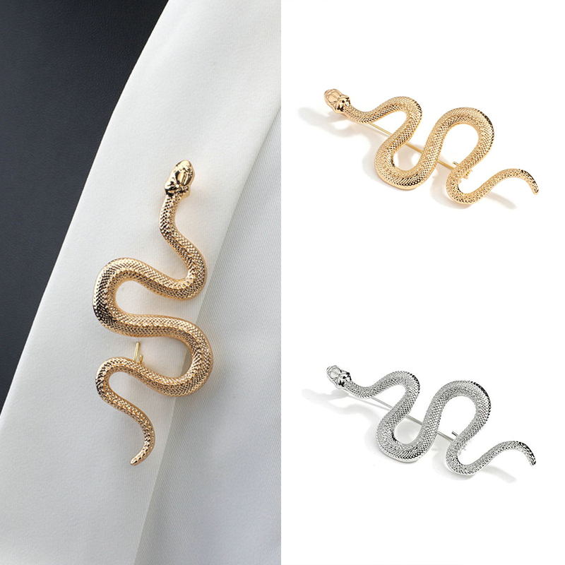 2PCS Unique Design Gold Silver Snake Brooches Women Men Lady Luxury Metal Snake Animal Brooch Pins Party Casual Fashion Jewelry Gifts - Image 8