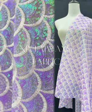 Double-Layer Net Sequins Scale Fabric Children's Clothing DIY Sequin Fabric