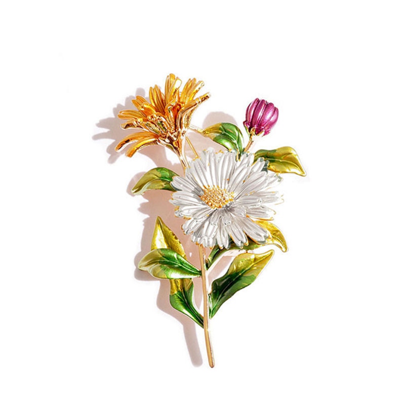 Daisy Flower Enamel Pin Women's Pins And Brooches Fashion Brooch Weddings Bouquet Clothes Jewelry Accessories Gift For Women - Image 7