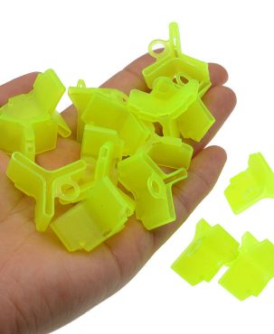 50PC Hook Set 1/2/3/4/5# Fluorescent Yellow/Three-Book Three Anchor Trident Hook Fishing Gear Hook Protective Cover