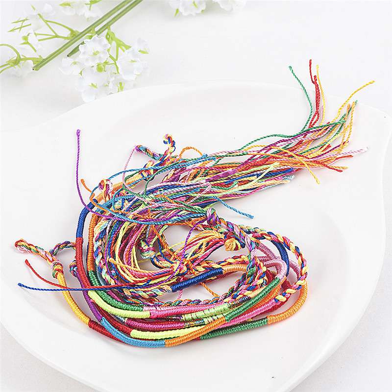 10 PCS Friendship Bracelets Anklet Cotton Thread Woven Neon Bracelet Party Bag Ankle - Image 7