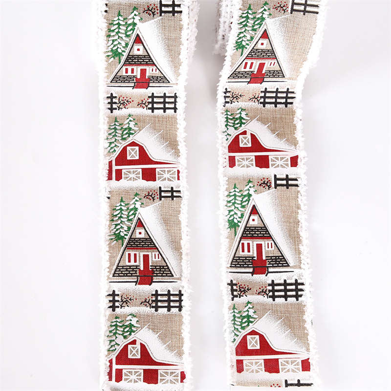 Fine Linen Christmas Ribbon Holiday Party Decor Christmas Tree Gift Box Packaging Ribbon - 图片 9