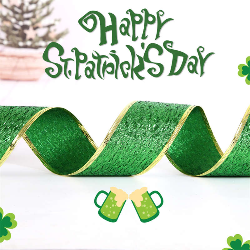 St. Patrick's Day Decor Green Ribbon Festival Party Supplies Festival Decor Bowknot - Image 10