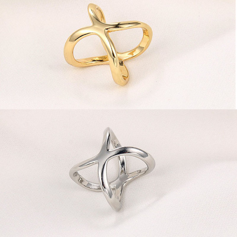 Fashion Cross Scarf Clip X Shape Metal Brooches For Women Hollow Bow Scarves Buckle Holder Shawls Jewelry Clothing Accessories - Image 3