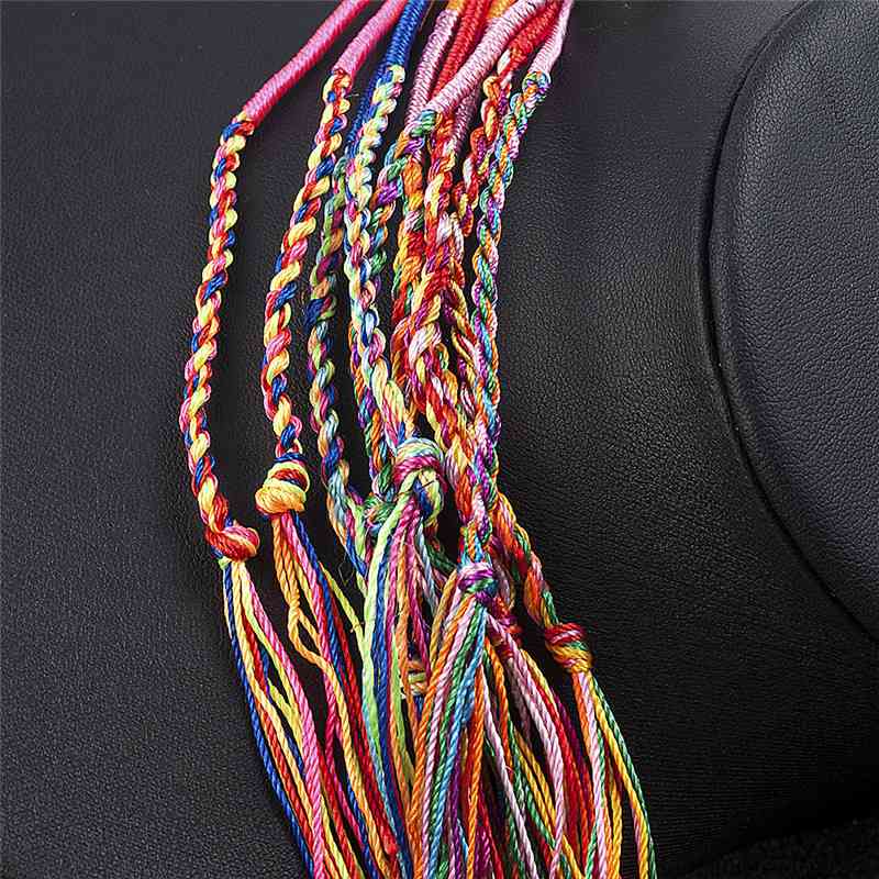10 PCS Friendship Bracelets Anklet Cotton Thread Woven Neon Bracelet Party Bag Ankle - Image 8