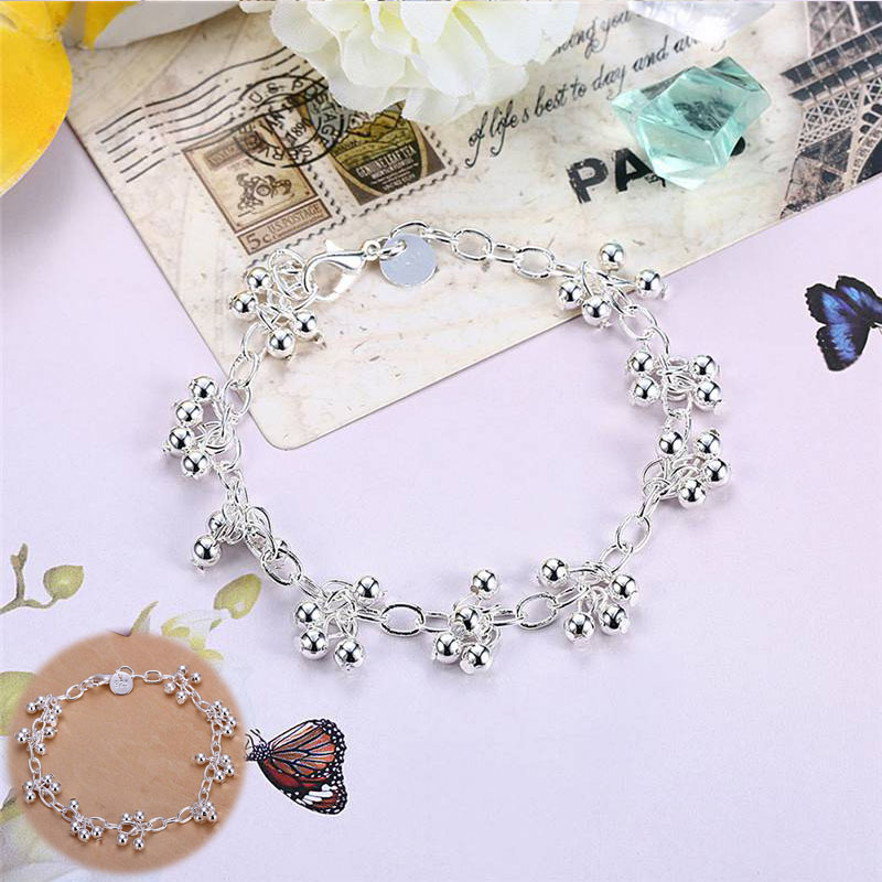 Beautiful silver bracelets nice for wedding women chain Bracelet Charm beads fashion gorgeous jewelry wholesale - Image 15