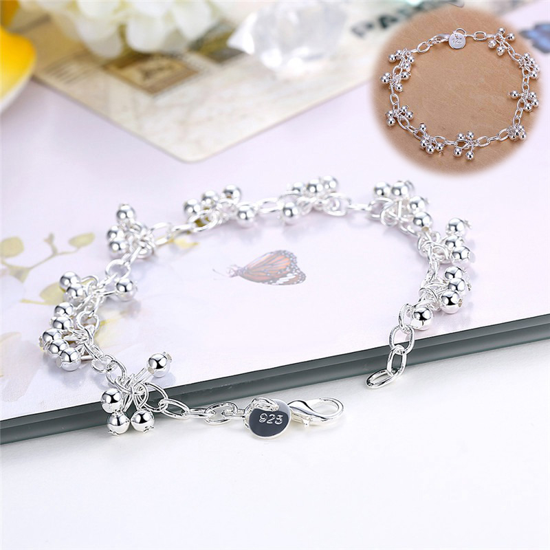 Beautiful silver bracelets nice for wedding women chain Bracelet Charm beads fashion gorgeous jewelry wholesale - Image 18