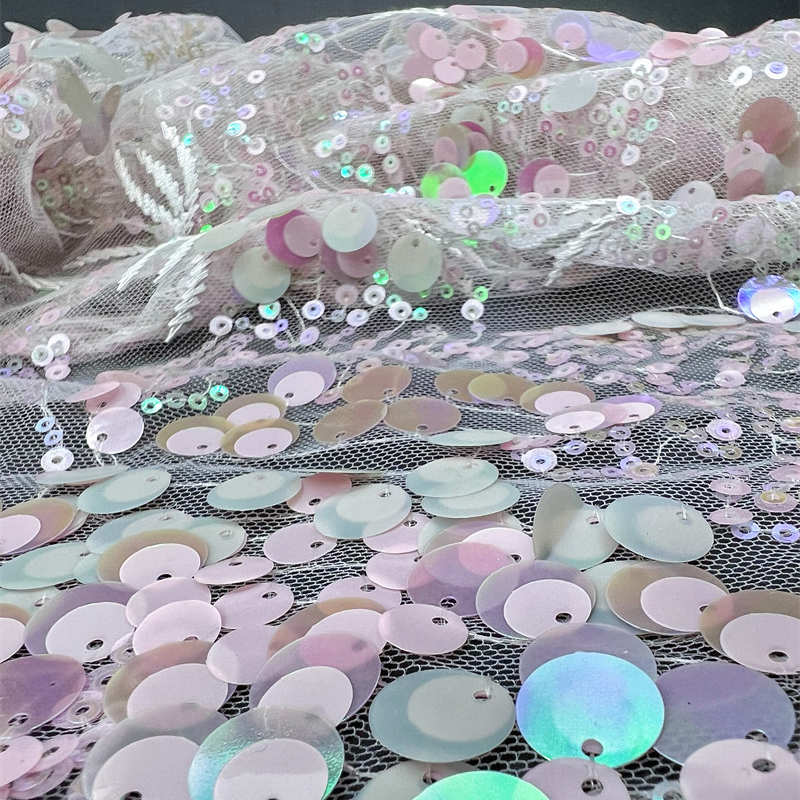 Colorful Pink Branches 9mm Sequined Fabric DIY Beads Sequined Fabric Clothing Adjuvant - Image 10