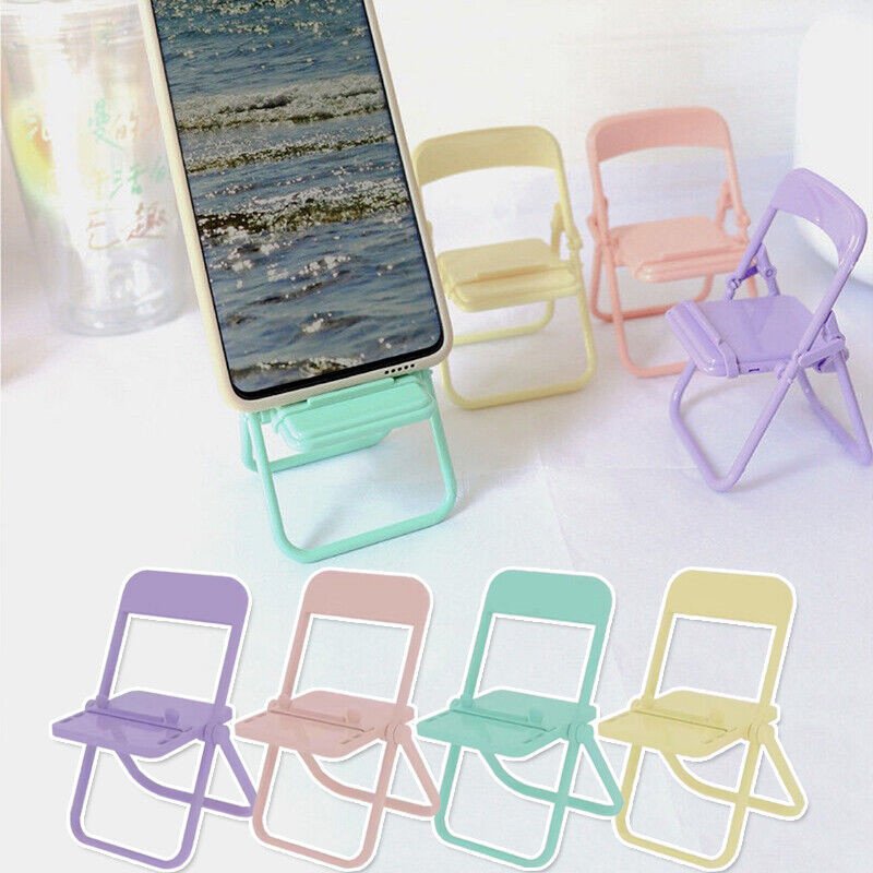 Mobile Tablet Holder Mini Folding Chair Stand Table Cell Phone Holder Bracket