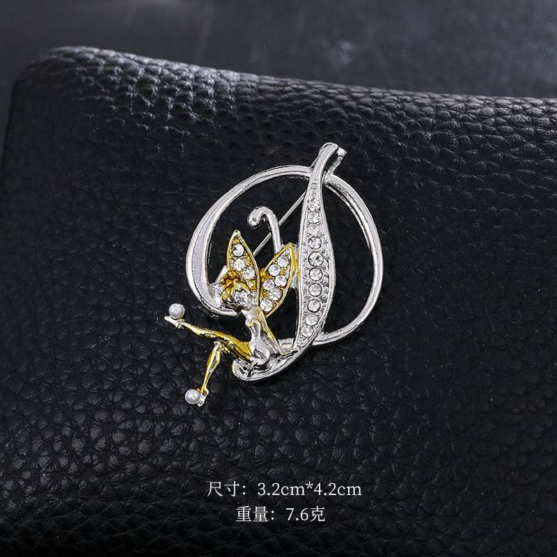 New Metal Crystal English Letter Word Brooch Elf Angel Lapel Suit Shirt Collar Pins Brooches - Image 16
