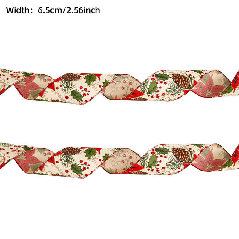 6.5cm Christmas Ribbon Ornaments Christmas Decor Gift Box Imitation Hemp Ribbon - Image 7