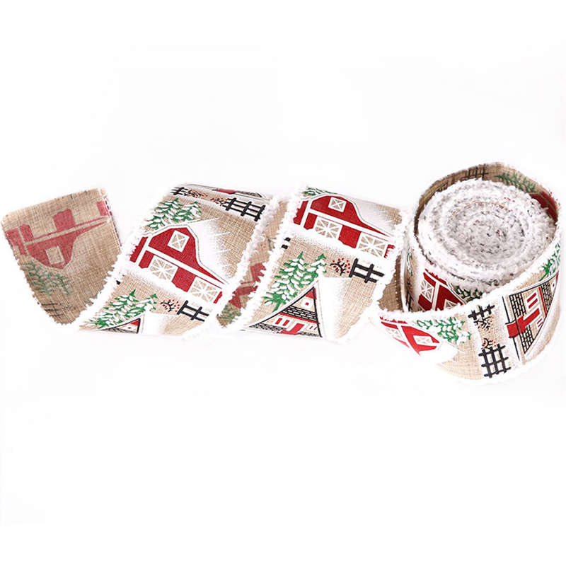 Fine Linen Christmas Ribbon Holiday Party Decor Christmas Tree Gift Box Packaging Ribbon - 图片 10