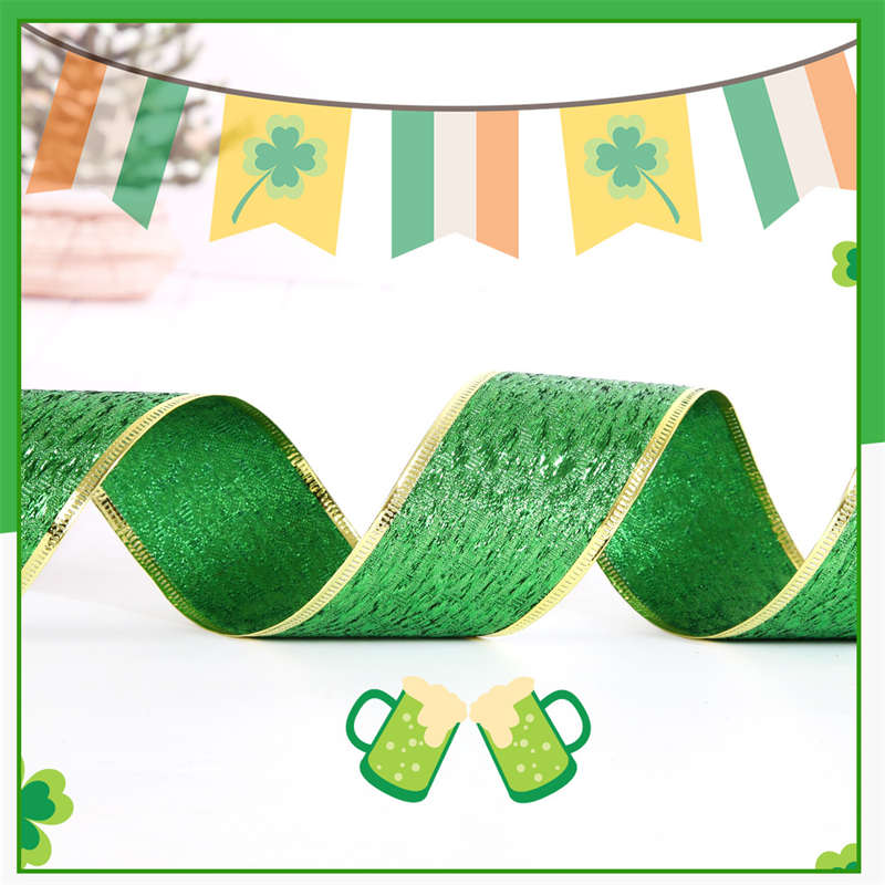 St. Patrick's Day Decor Green Ribbon Festival Party Supplies Festival Decor Bowknot - Image 12