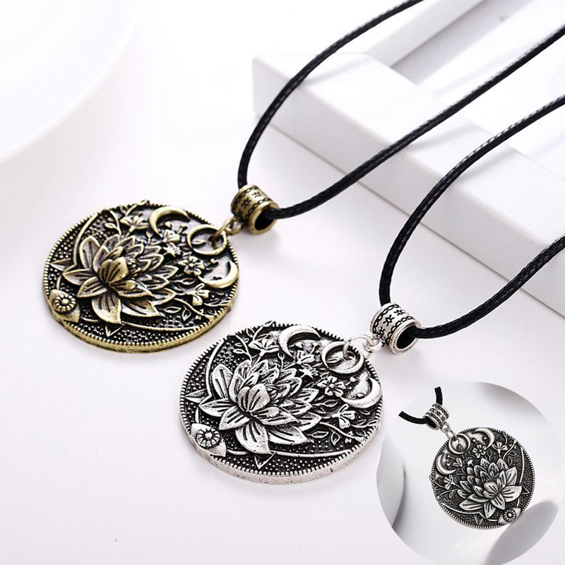 1pc Lotus Eyes Moon Pendant Prettiest Women Lotus Mandala Flower Necklace Phase Lotus Meditation Yoga Jewelry - Image 11
