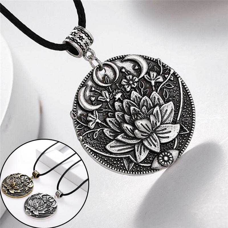 1pc Lotus Eyes Moon Pendant Prettiest Women Lotus Mandala Flower Necklace Phase Lotus Meditation Yoga Jewelry - Image 23