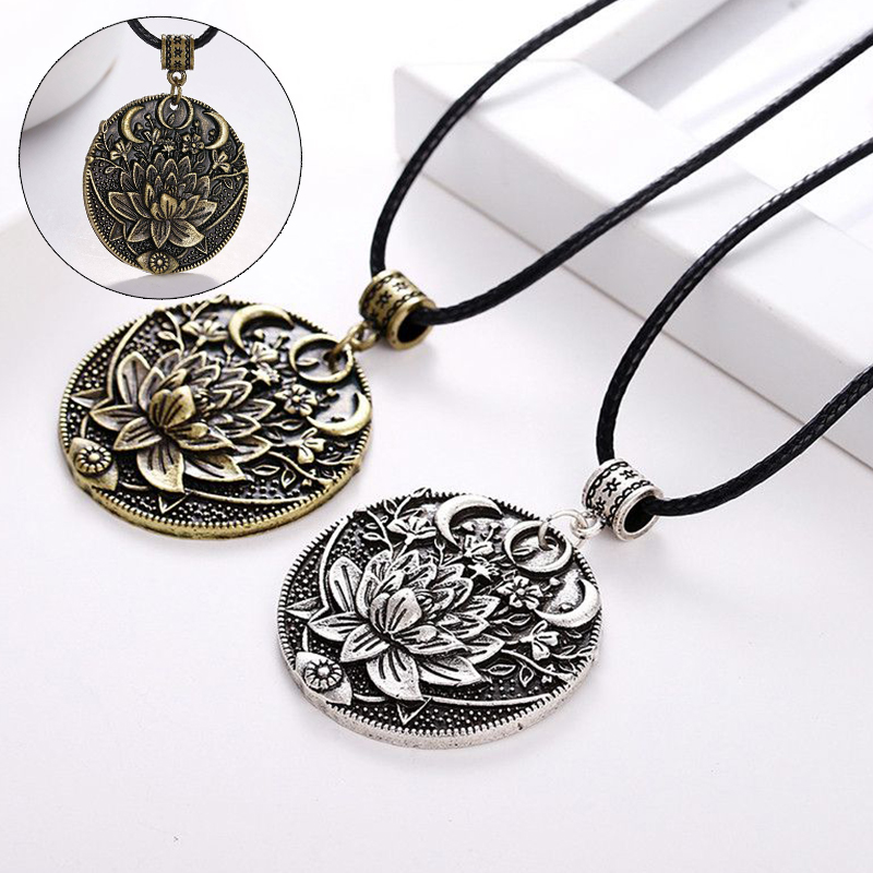 1pc Lotus Eyes Moon Pendant Prettiest Women Lotus Mandala Flower Necklace Phase Lotus Meditation Yoga Jewelry - Image 7