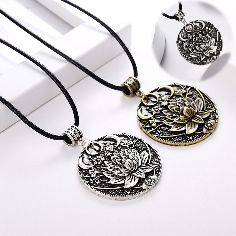 1pc Lotus Eyes Moon Pendant Prettiest Women Lotus Mandala Flower Necklace Phase Lotus Meditation Yoga Jewelry - Image 16
