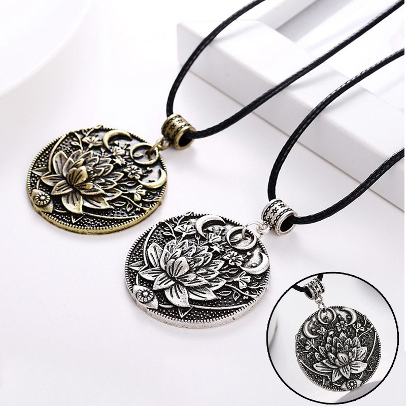 1pc Lotus Eyes Moon Pendant Prettiest Women Lotus Mandala Flower Necklace Phase Lotus Meditation Yoga Jewelry - Image 12