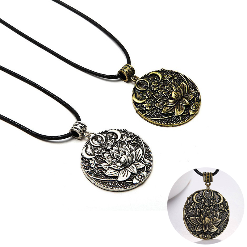 1pc Lotus Eyes Moon Pendant Prettiest Women Lotus Mandala Flower Necklace Phase Lotus Meditation Yoga Jewelry - Image 20