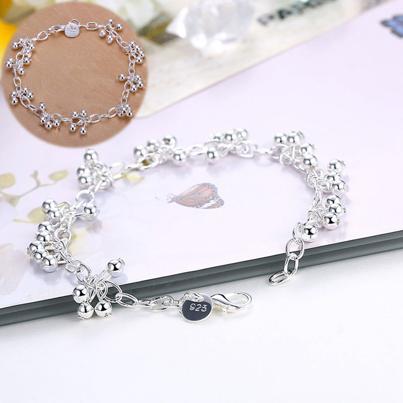 Beautiful silver bracelets nice for wedding women chain Bracelet Charm beads fashion gorgeous jewelry wholesale - Image 22