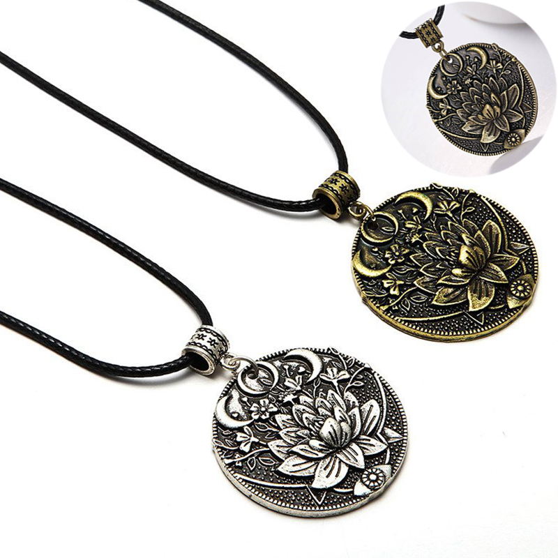 1pc Lotus Eyes Moon Pendant Prettiest Women Lotus Mandala Flower Necklace Phase Lotus Meditation Yoga Jewelry - Image 14