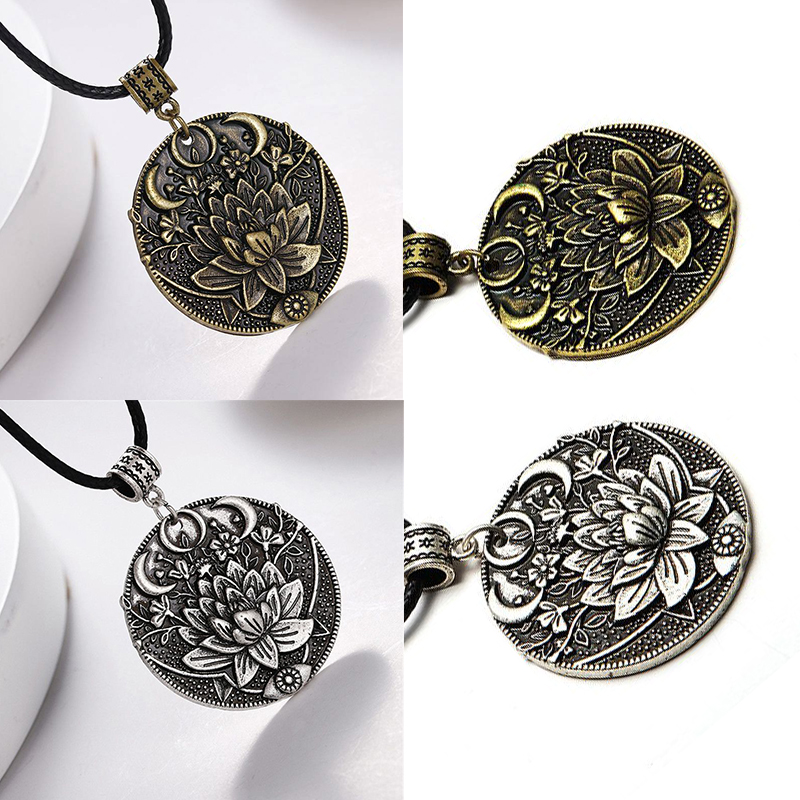 1pc Lotus Eyes Moon Pendant Prettiest Women Lotus Mandala Flower Necklace Phase Lotus Meditation Yoga Jewelry - Image 15