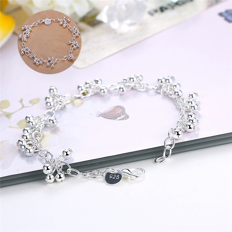 Beautiful silver bracelets nice for wedding women chain Bracelet Charm beads fashion gorgeous jewelry wholesale - Image 8