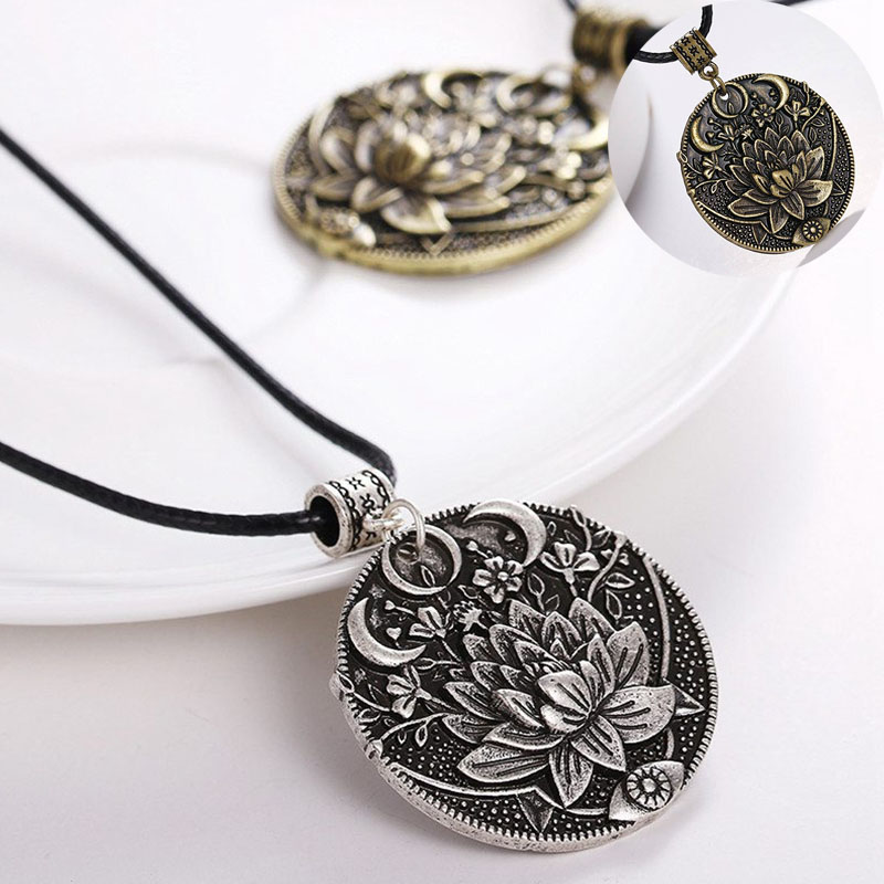 1pc Lotus Eyes Moon Pendant Prettiest Women Lotus Mandala Flower Necklace Phase Lotus Meditation Yoga Jewelry - Image 17