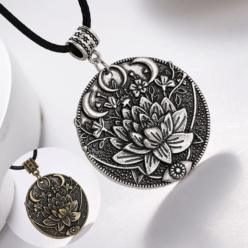 1pc Lotus Eyes Moon Pendant Prettiest Women Lotus Mandala Flower Necklace Phase Lotus Meditation Yoga Jewelry - Image 18