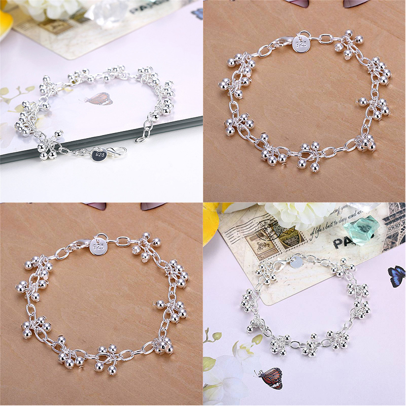 Beautiful silver bracelets nice for wedding women chain Bracelet Charm beads fashion gorgeous jewelry wholesale - Image 9