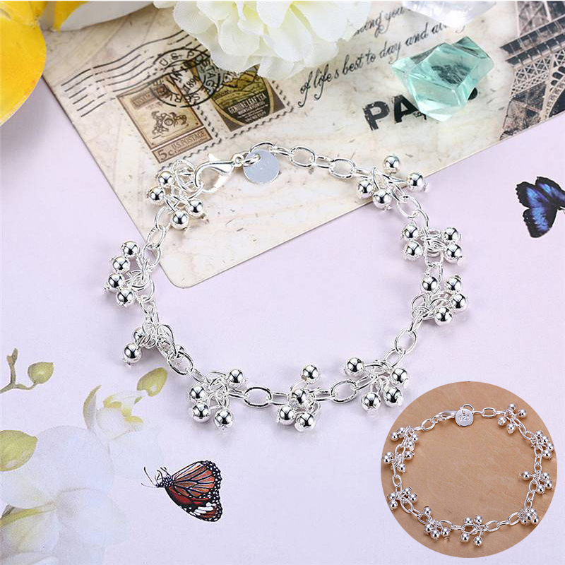 Beautiful silver bracelets nice for wedding women chain Bracelet Charm beads fashion gorgeous jewelry wholesale - Image 10