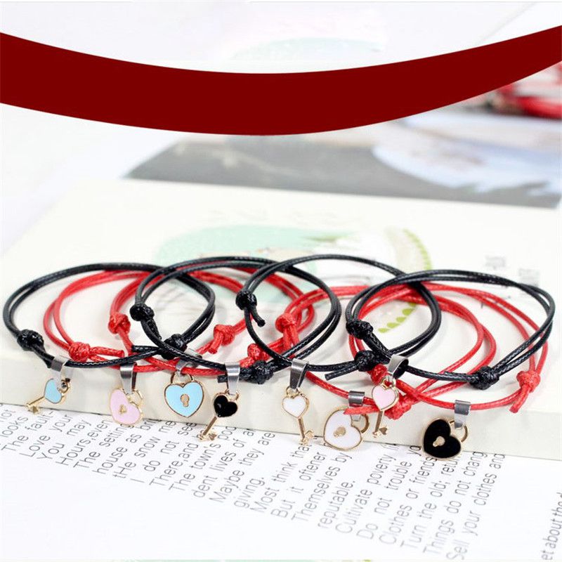 New Fashion Couple Bracelet Stitching Heart Bracelets Women Romantic Valentine's Day present for Lovers
