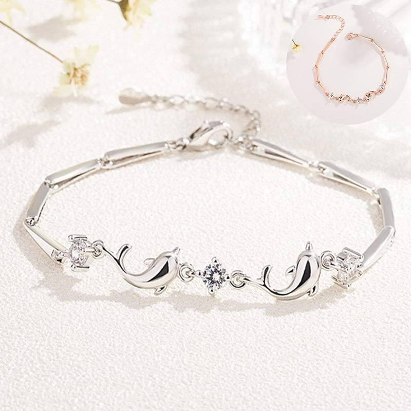 Rose Gold Dolphin 925 Sliver Bangle Womens Jewellery Bracelets Gift UK - Image 10