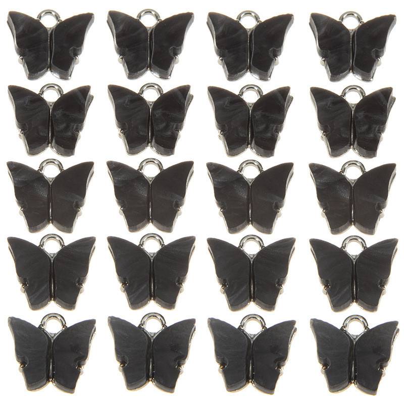 10Pcs Butterfly Charms Enamel Pendants Jewellery Earrings Bracelets Gold Plate - Image 3